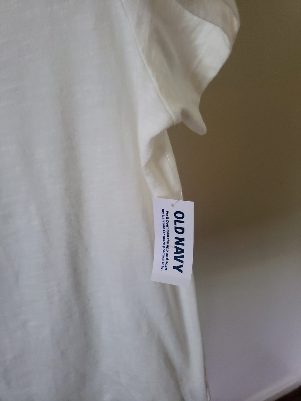 SOLD - Old Navy White Button-Down Top M Tall V-Neck Short Sleeve Cotton NWT - Picture 2 of 11